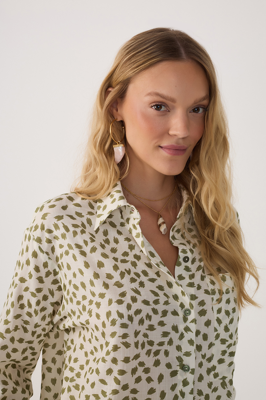 Camisa Over Print Poá Folhagem_3