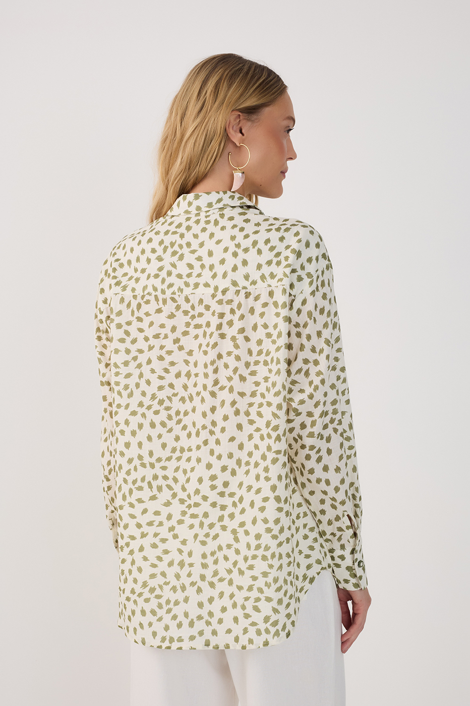 Camisa Over Print Poá Folhagem_5