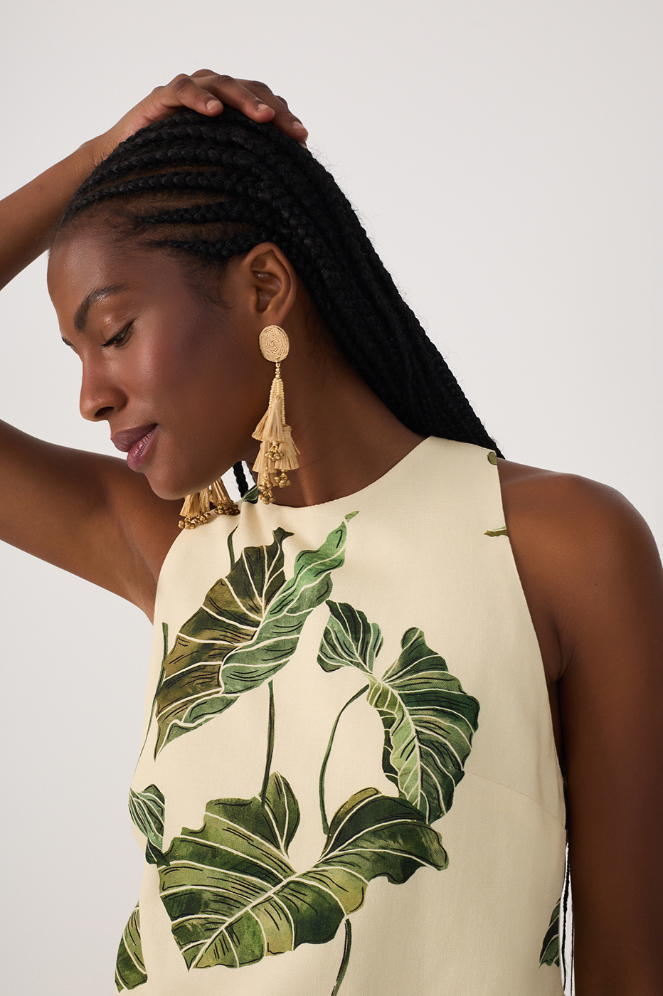 Linen Print Folhar Top_3