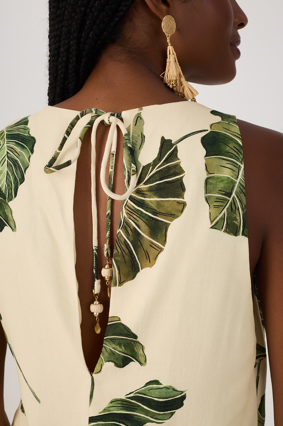 Linen Print Folhar Top_4