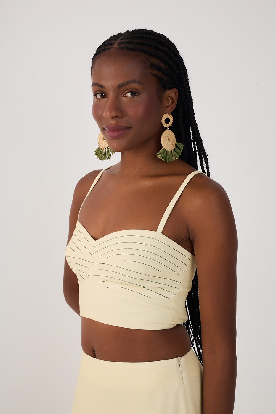 Top Linen Embroidered Print Tropicana_3