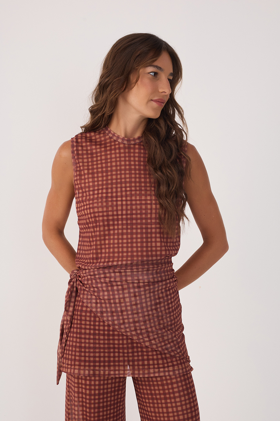 Túnica With Lenço Print Gingham