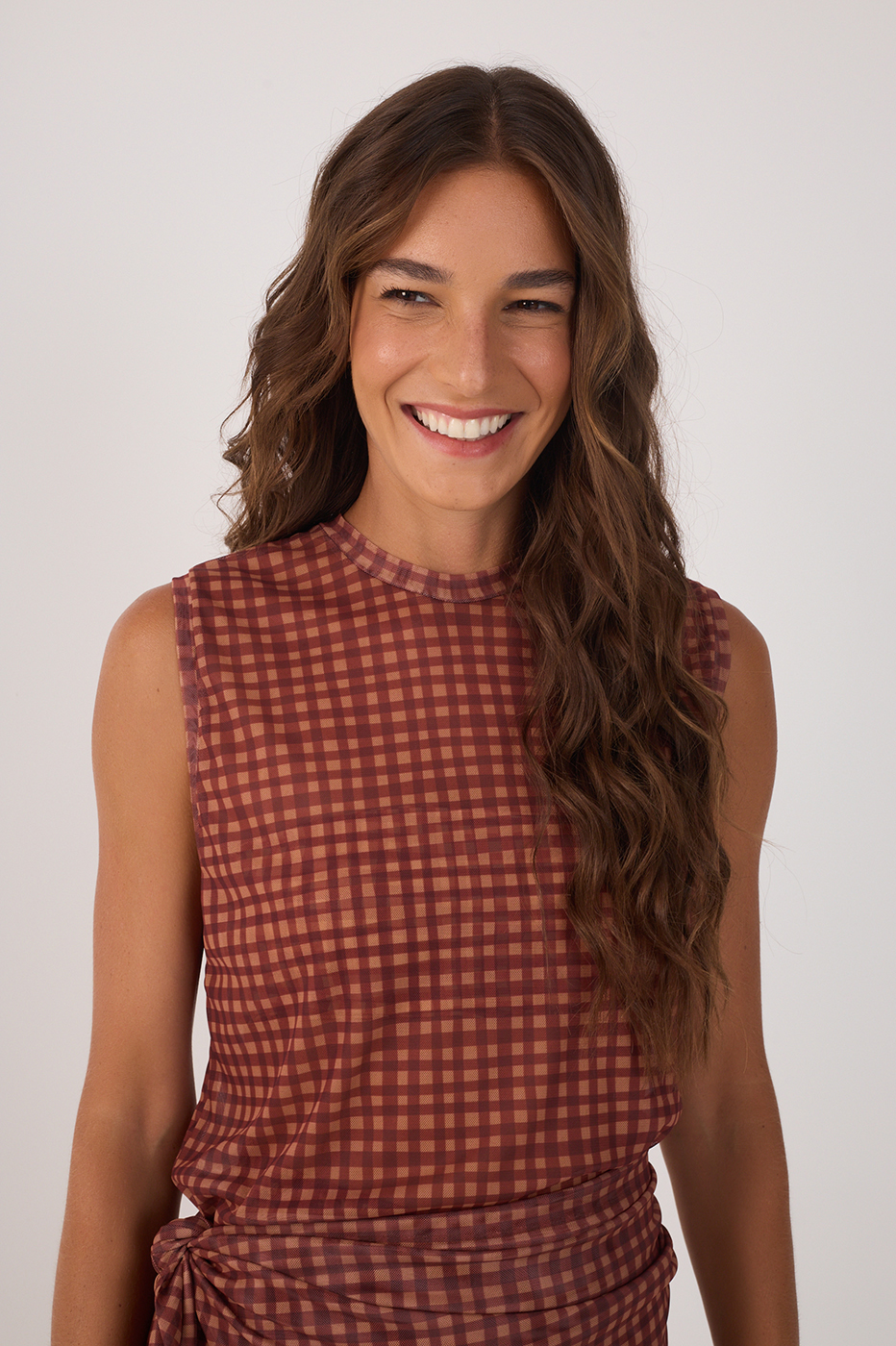 Túnica With Lenço Print Gingham_4