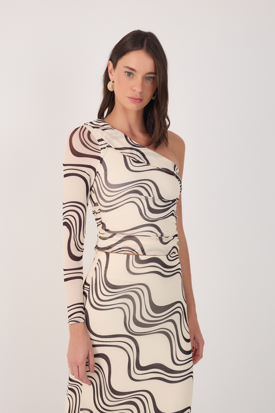 Fluir Print Tulle Blouse