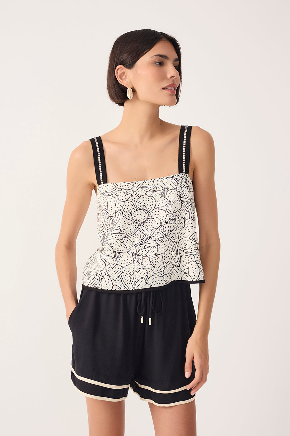 Linen Print Ponto A Ponto Top_2