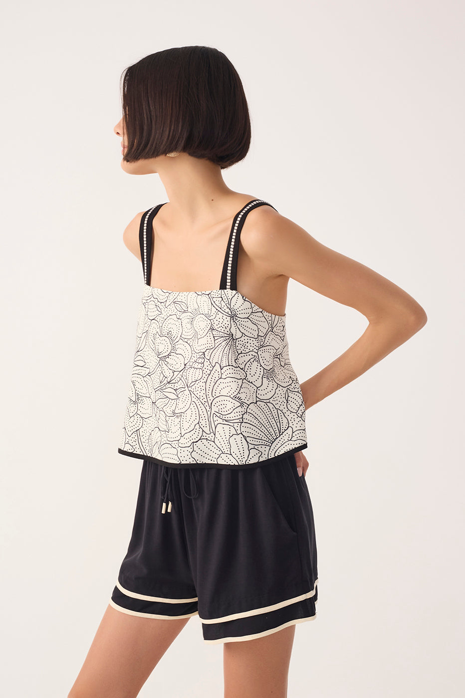 Linen Print Ponto A Ponto Top_3