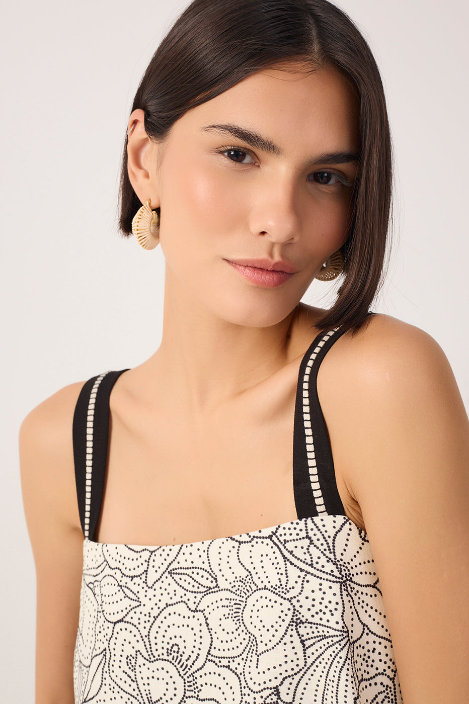 Linen Print Ponto A Ponto Top_4