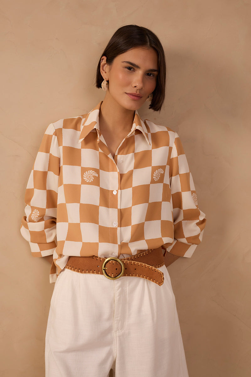 Brown Conchas Buttoned Shirt_1