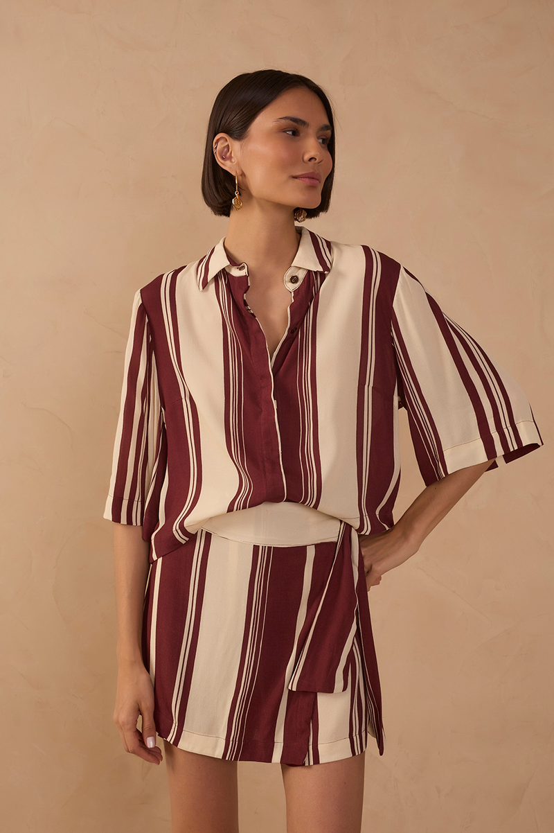 Off-White Stripes Solene Midi Sleeve Shirt_1