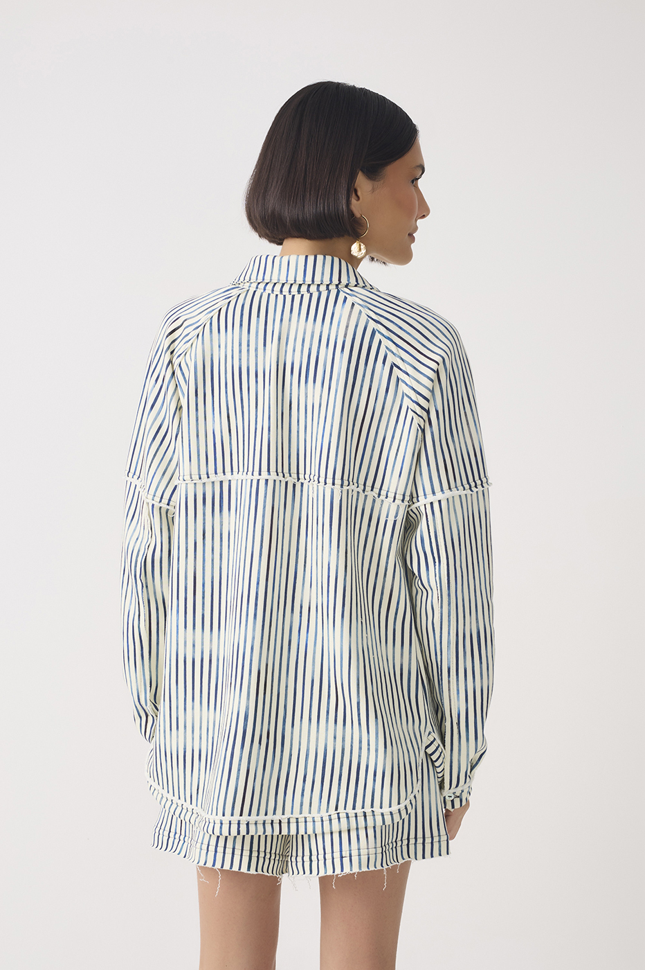 Blue Stripes Collared Front Pocket Shirt_6