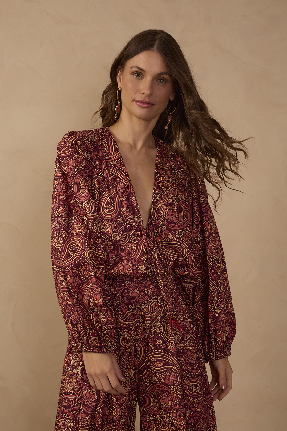 Winter Night V-Neck Blouse_1