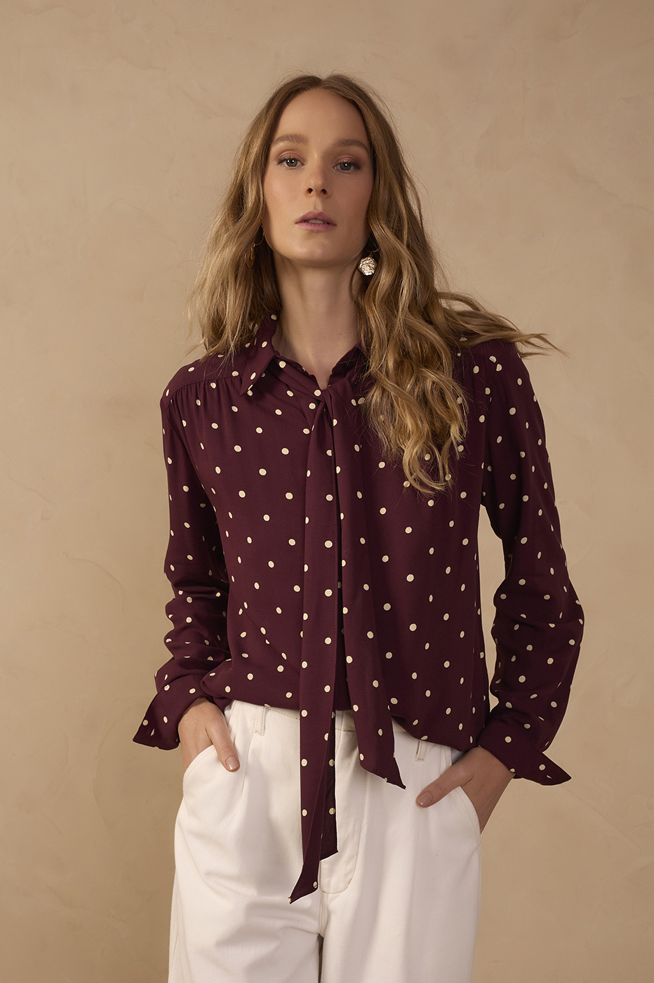 Nocturne Tie-Neck Shirt_1