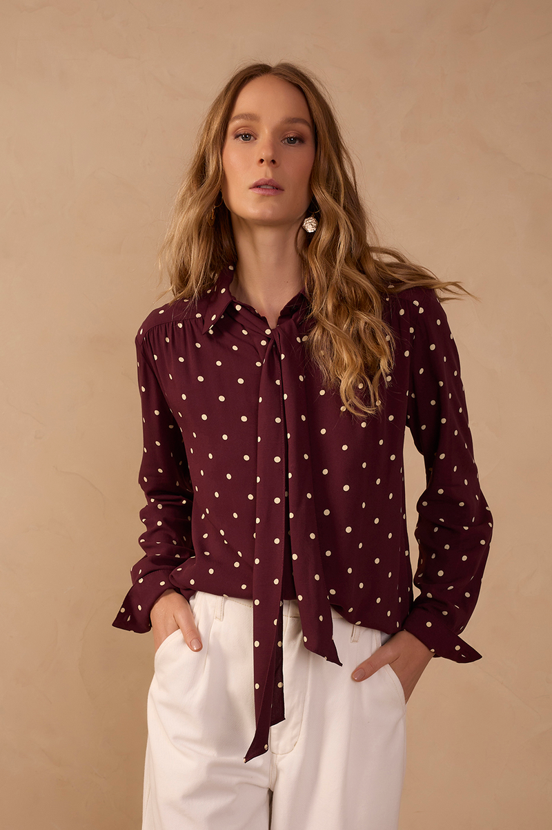 Nocturne Tie-Neck Shirt_1