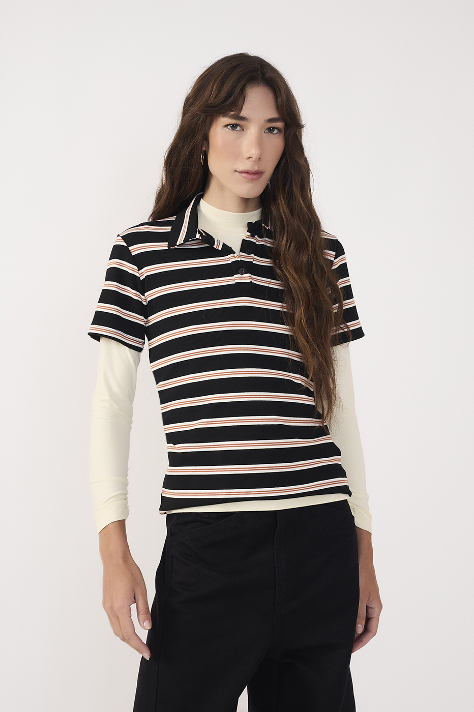 Striped Ribbed Polo_2