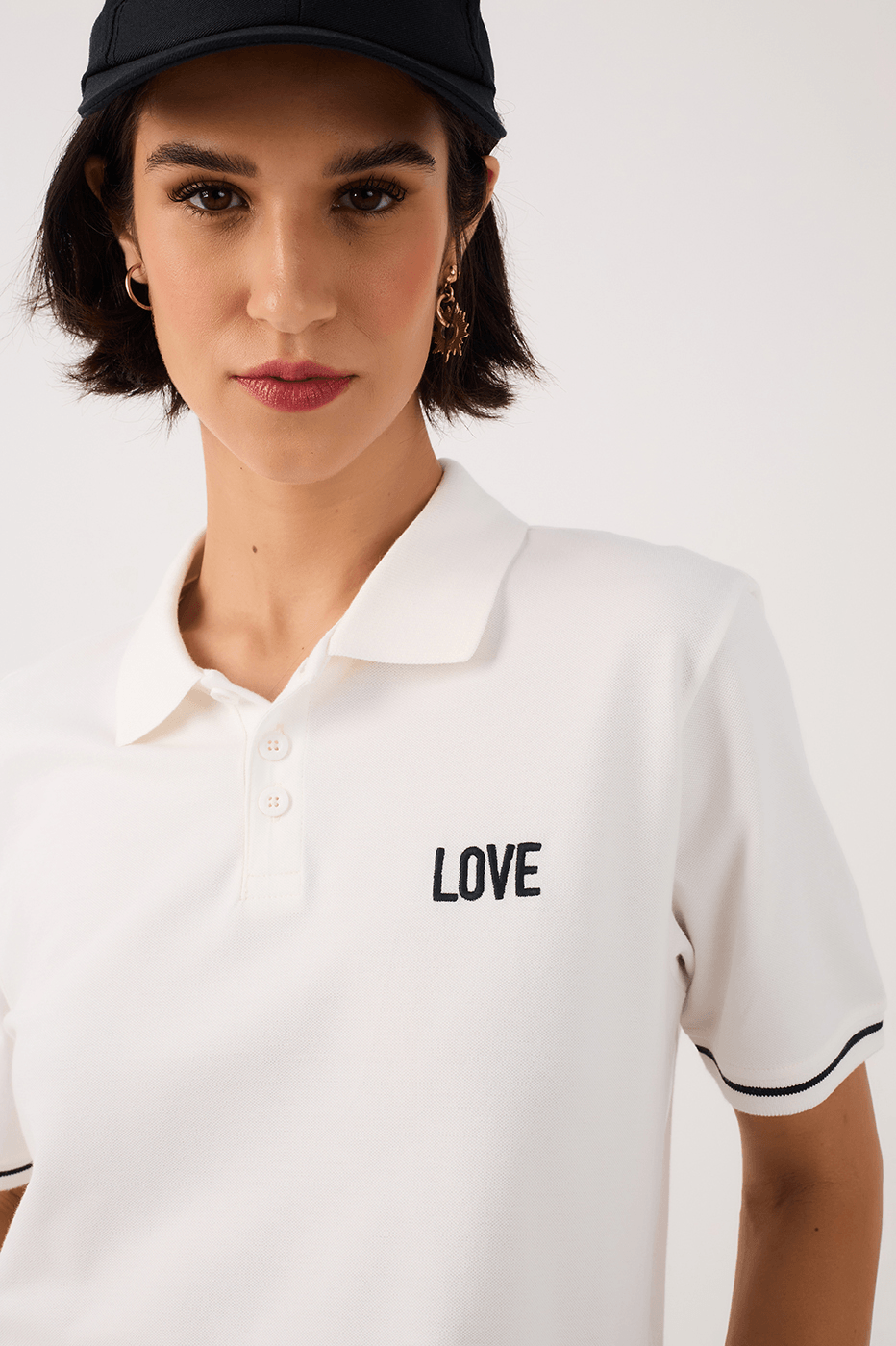 Black Embroidered Polo Shirt
