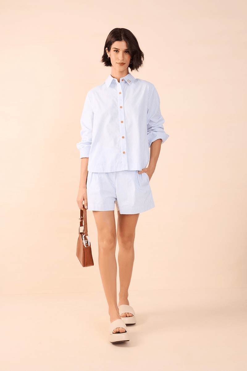 Embroidered Striped Tailored Shirt_1