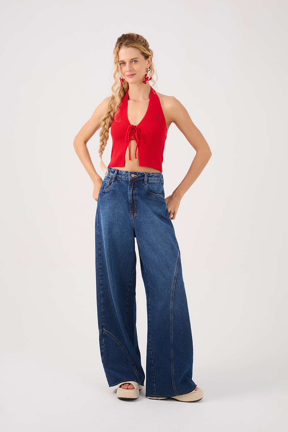 Knit Tie Front Crop Top_2