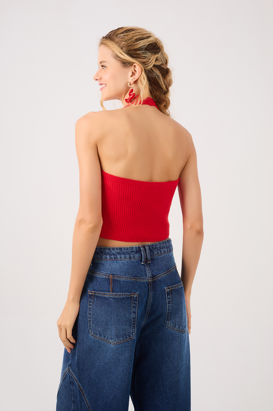 Knit Tie Front Crop Top_5