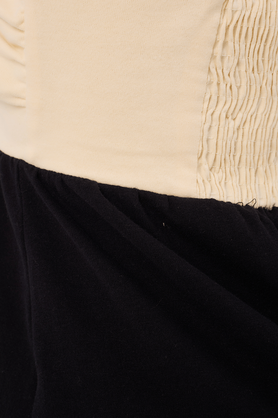Beige and Black Bicolor Blouse