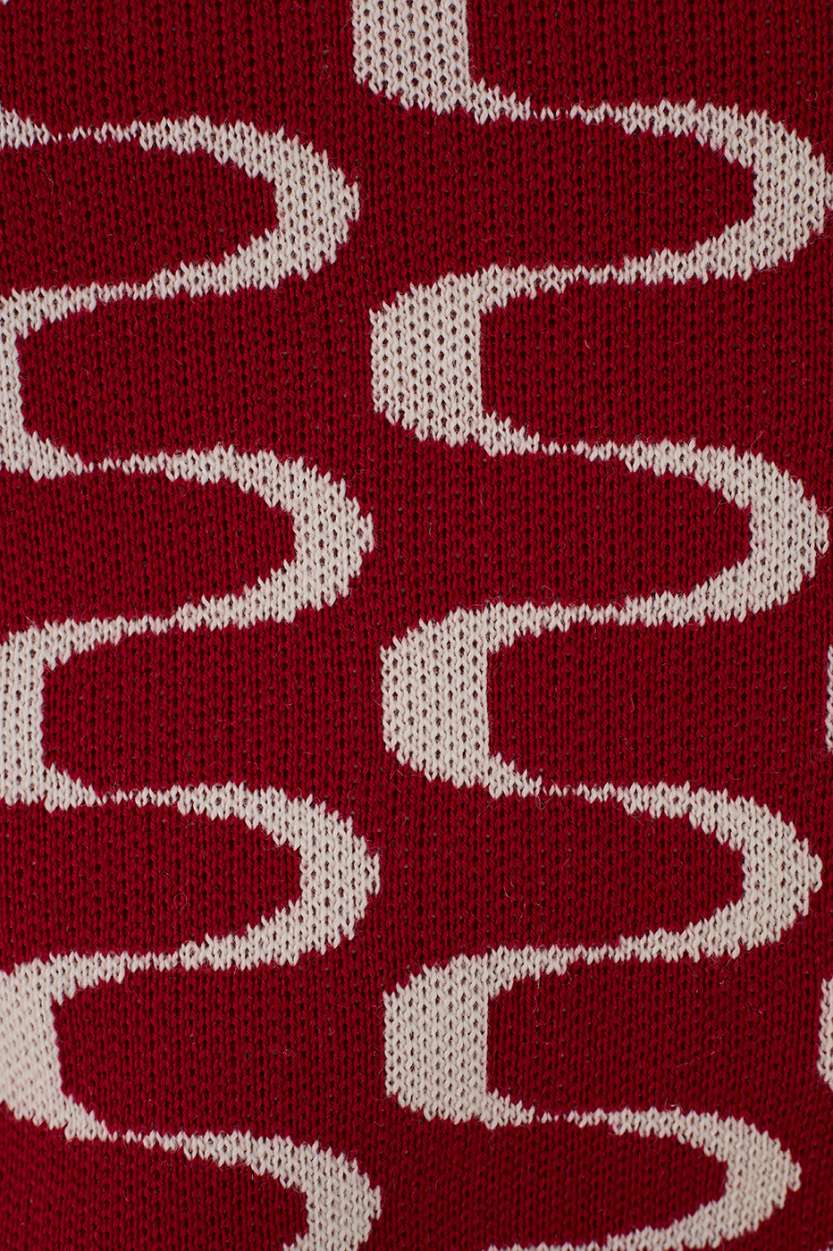 Red Copanema Print Knit Top