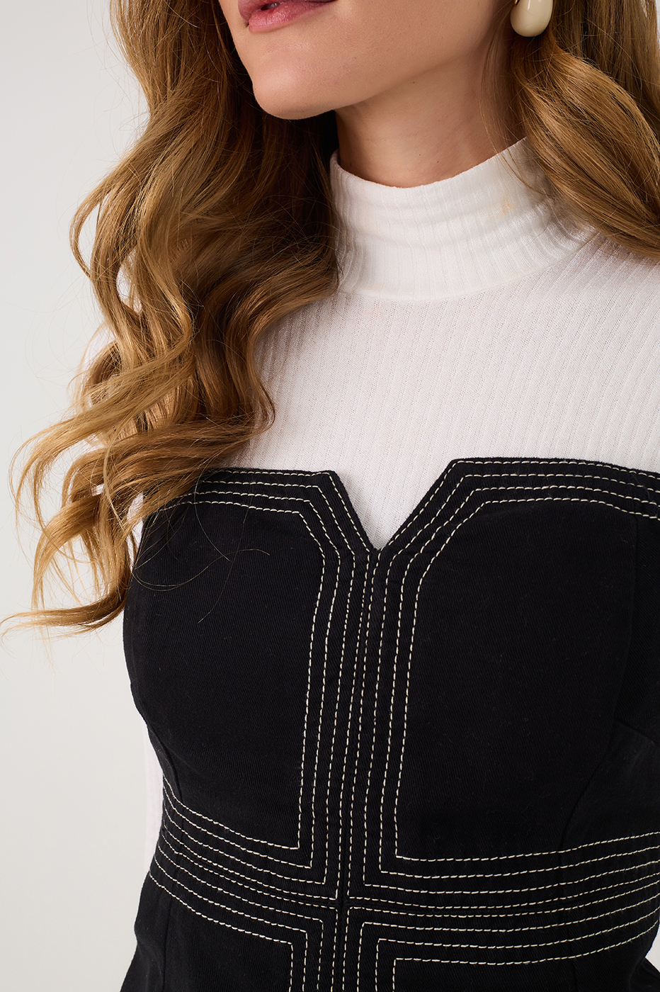 Black Sleeveless Asymmetric Corset Top
