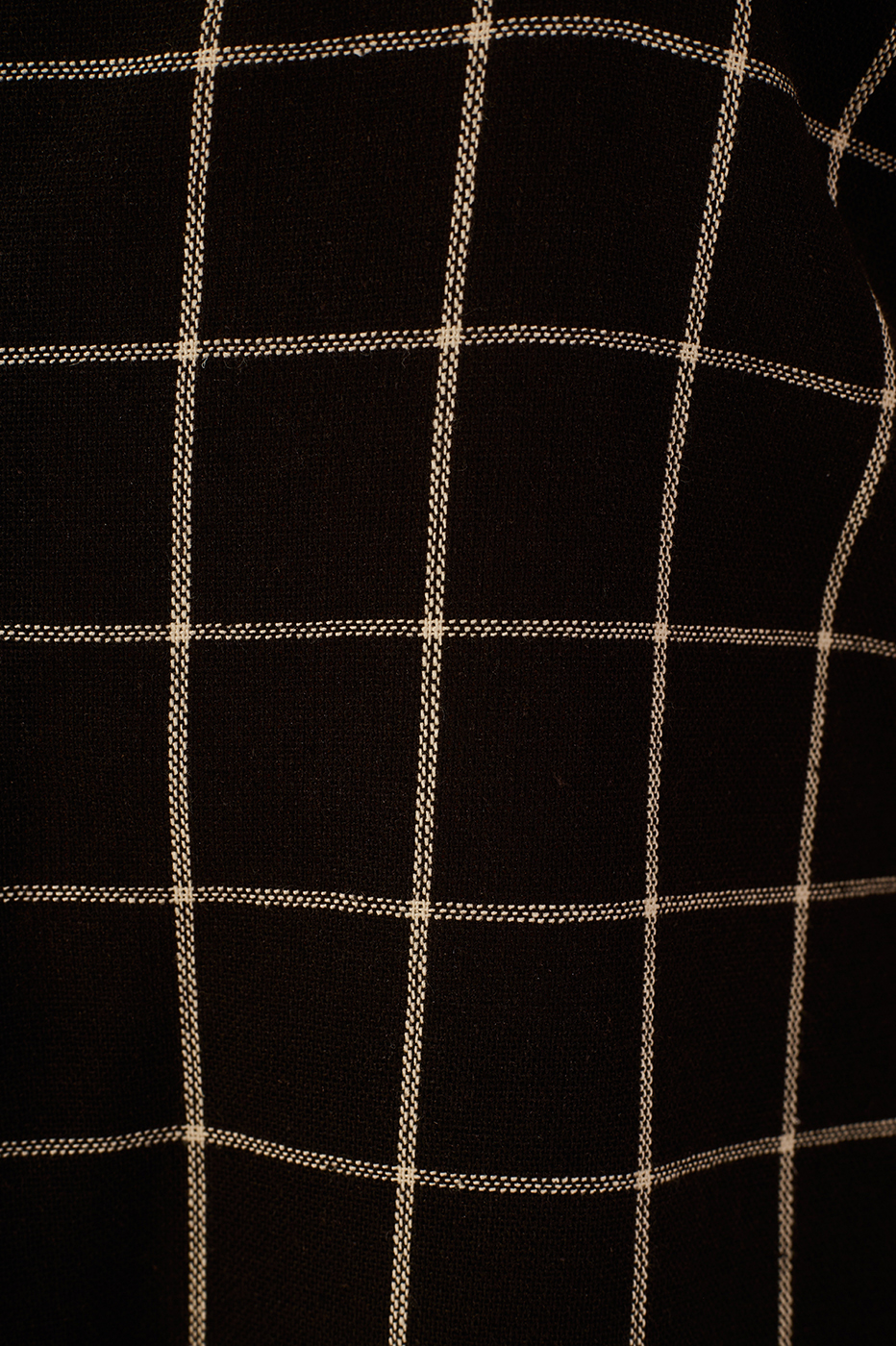Black Stripes V Neck Butoned Adjustable Straps Linen Blouse