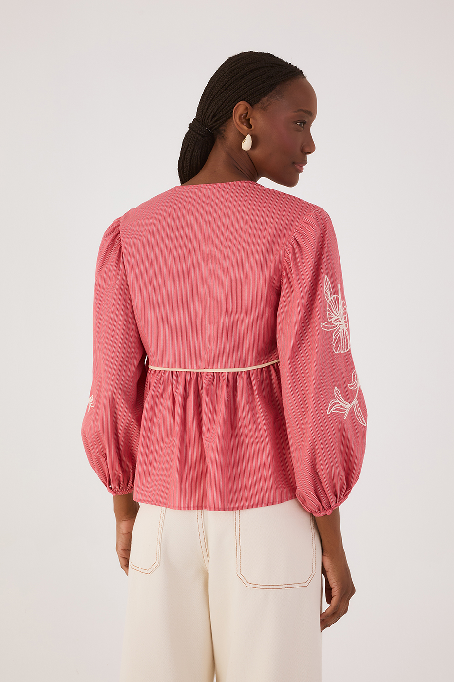 Striped Embroidered Blouse_6