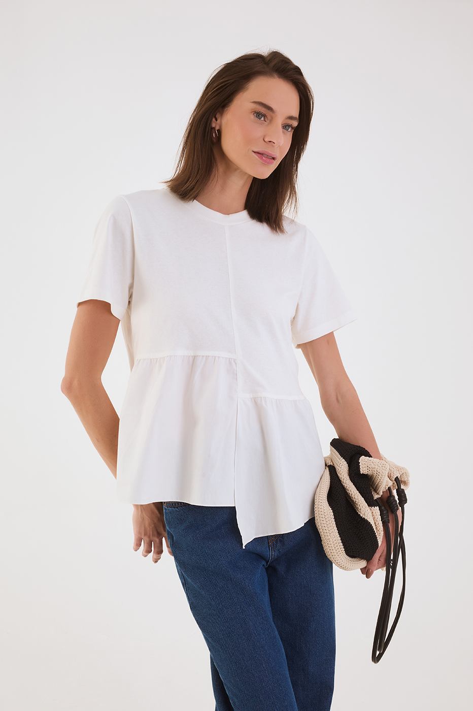 Off-White Asymmetric Ruffle T-Shirt