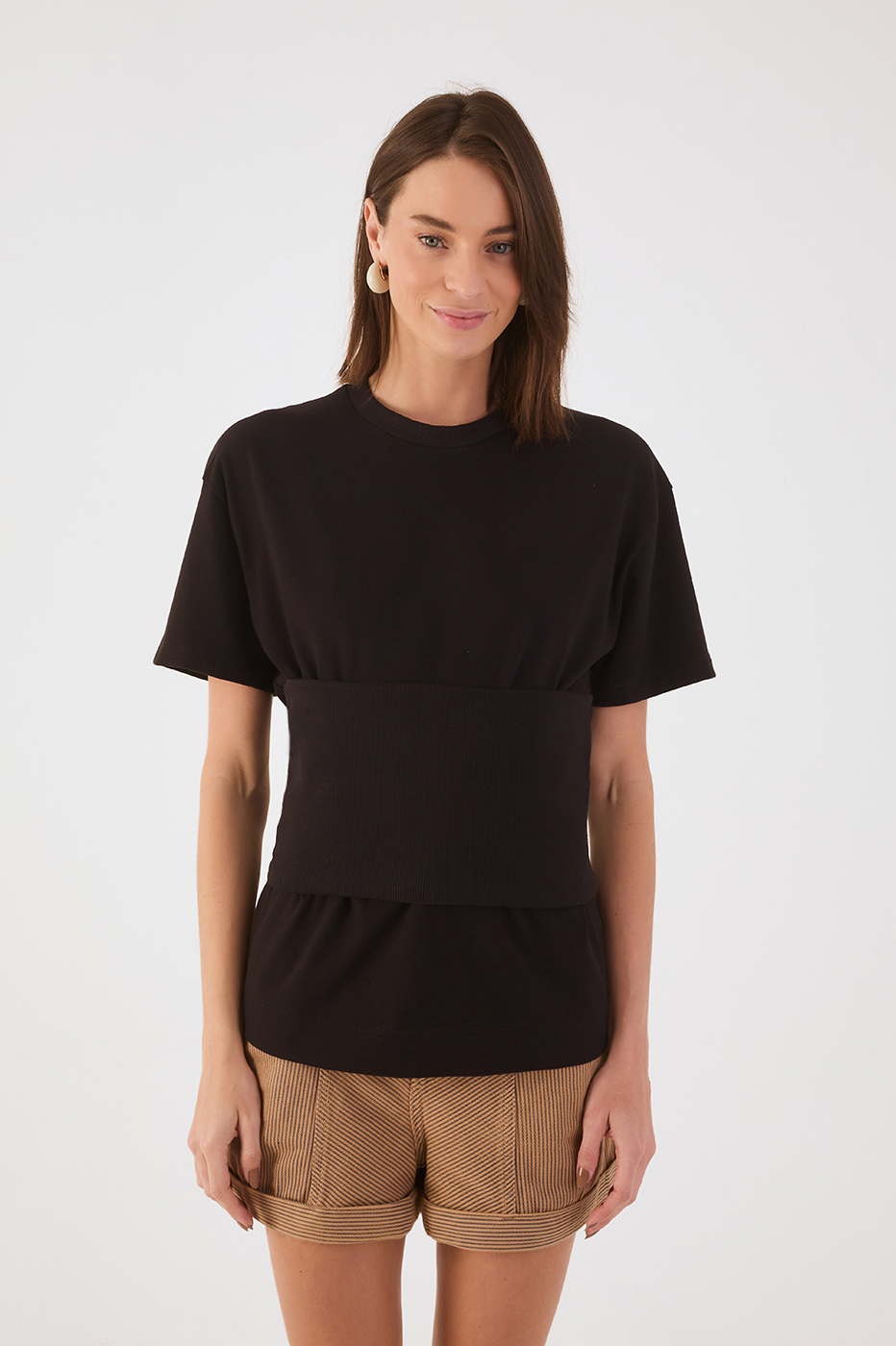 Black Crew Neck 3-in-1 Band T-Shirt