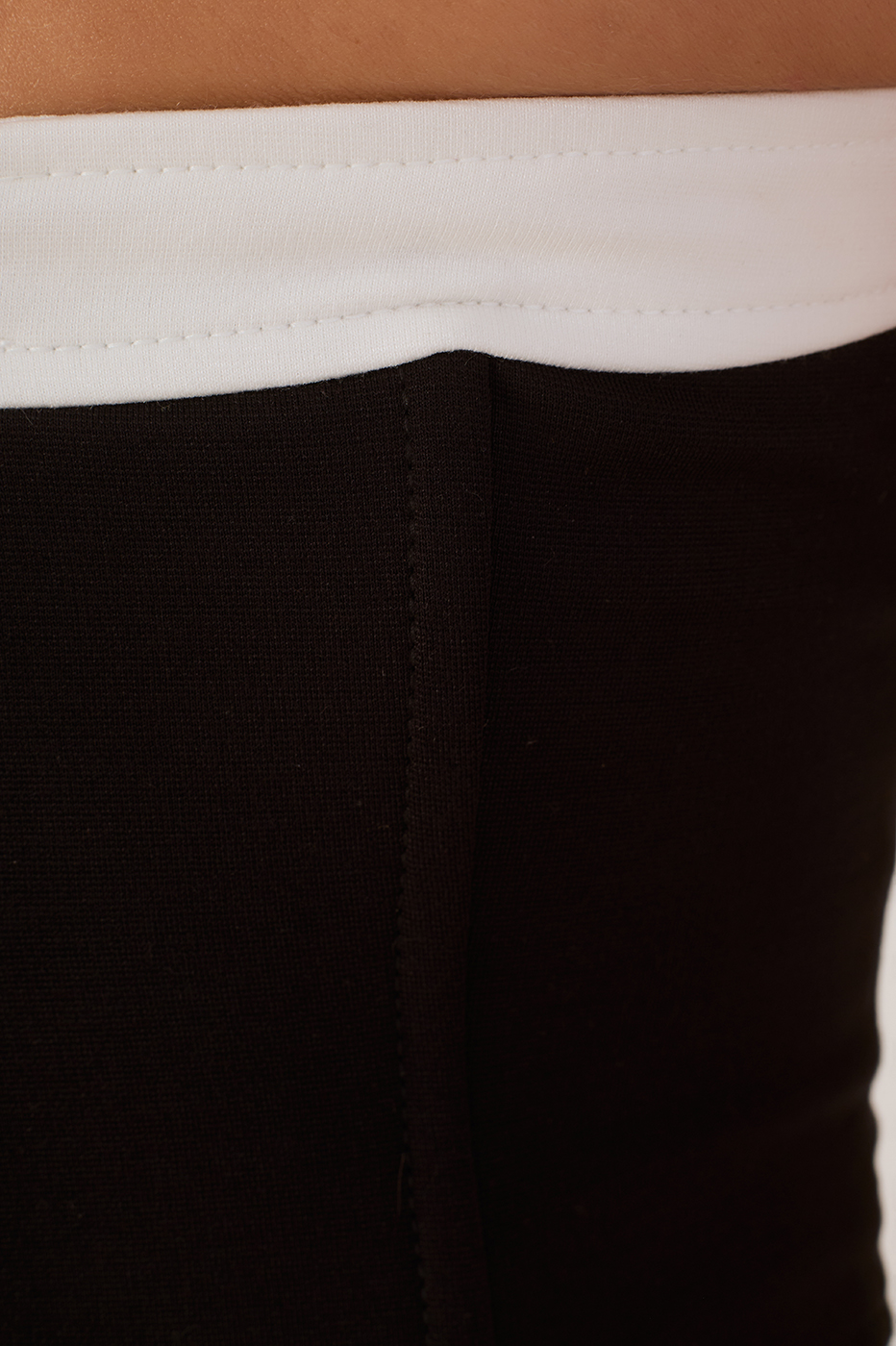 Black And White Strapless Tailored Crop Top