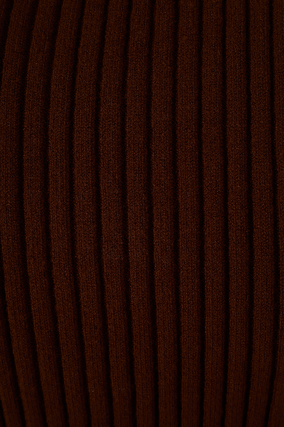Brown Caffeine Ribbed Sleeveless Turtleneck