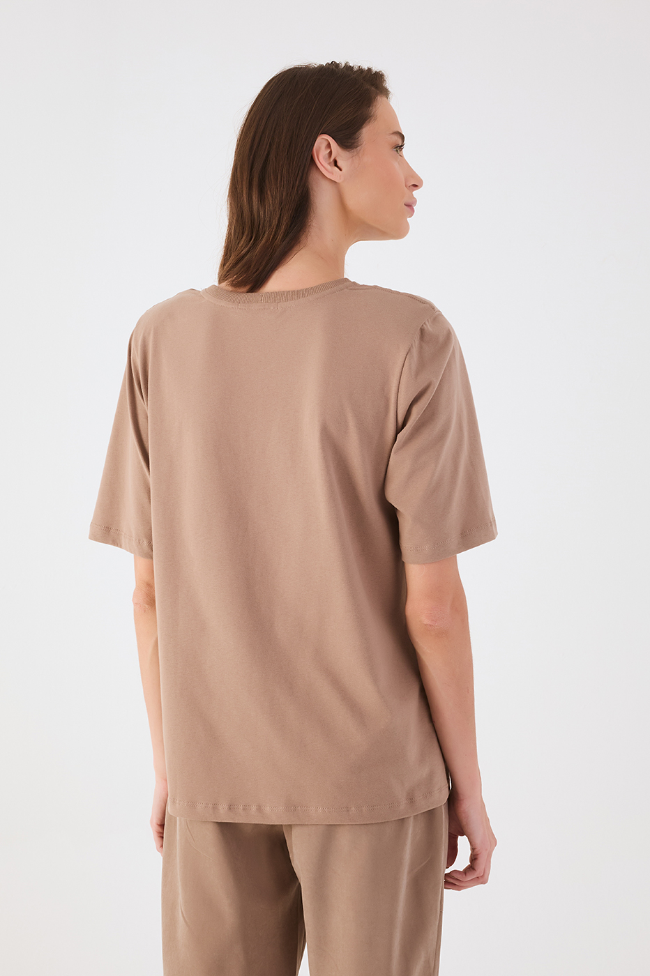 Grey Mirante Crew Neck Short Sleeve Padded Shoulders T-Shirt