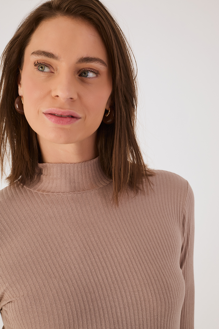 Gray Mirante Ribbed Turtleneck