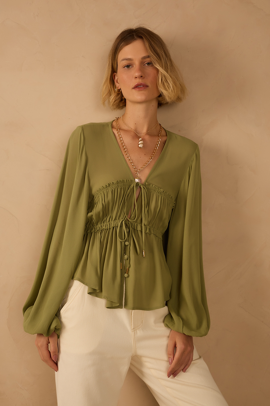 Crepe Bust Draped Top_1