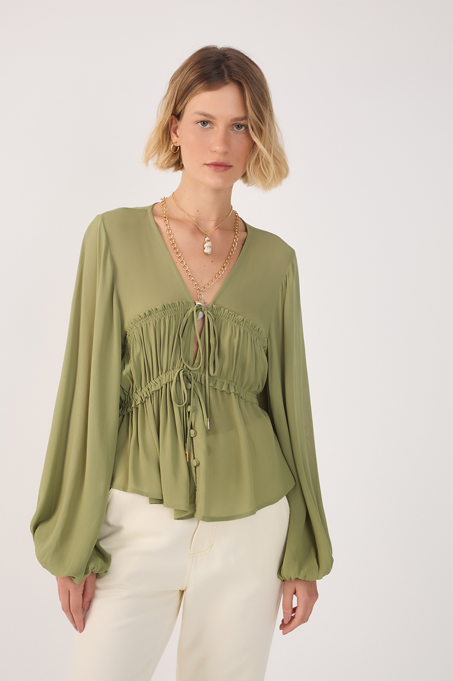 Crepe Bust Draped Top_2