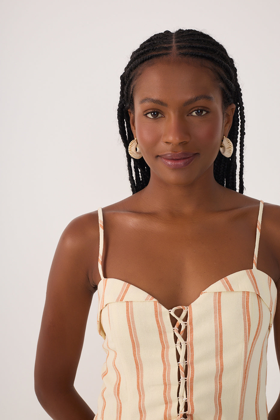 Linen Striped Zíper Destacavel Top_4