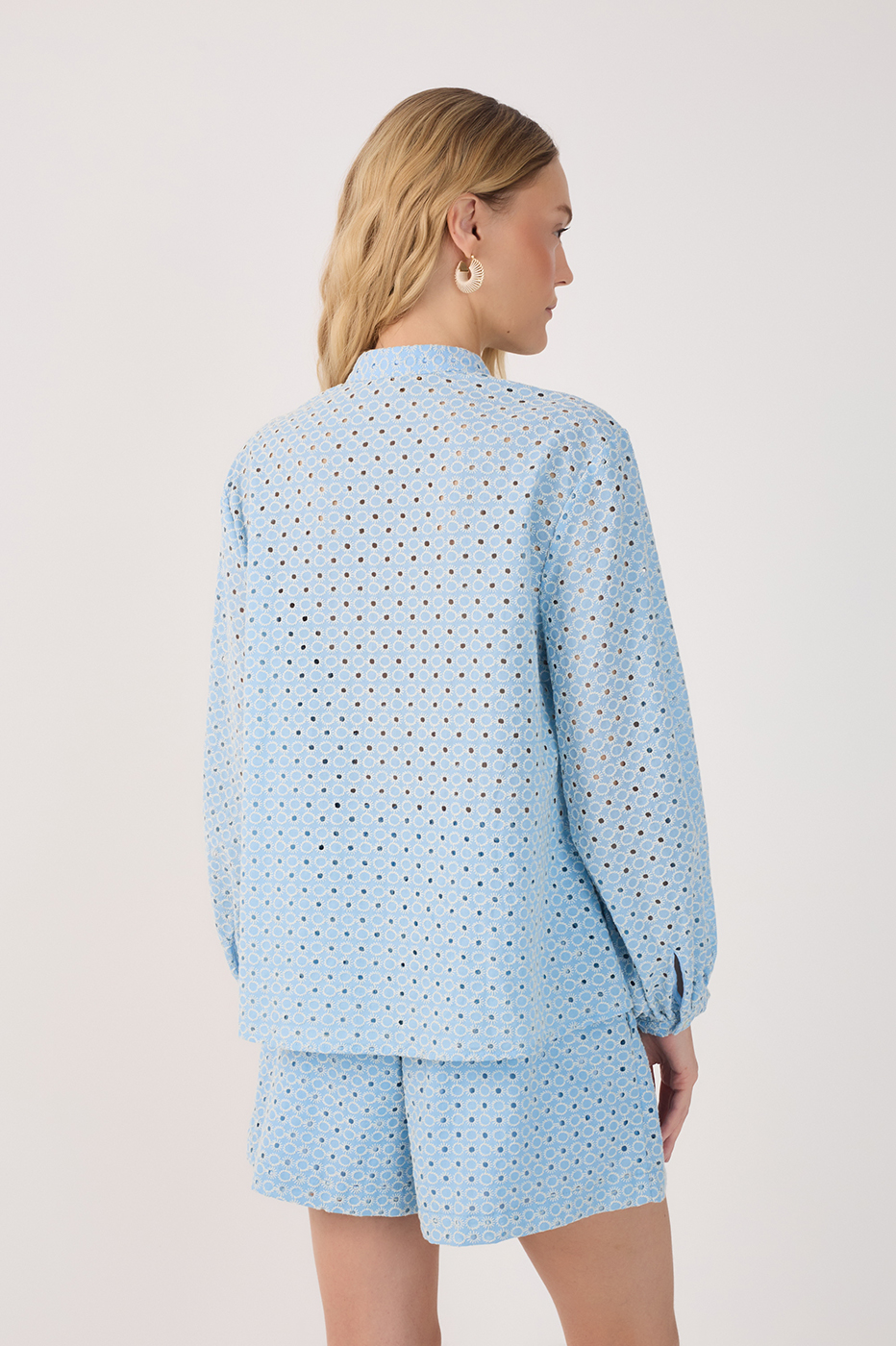 Eyelet Buttons Blouse