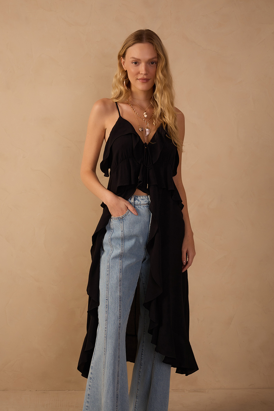 Túnica Crepe Ruffles_1