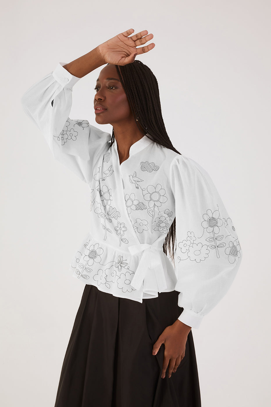 Garden Print Wrap Blouse_2