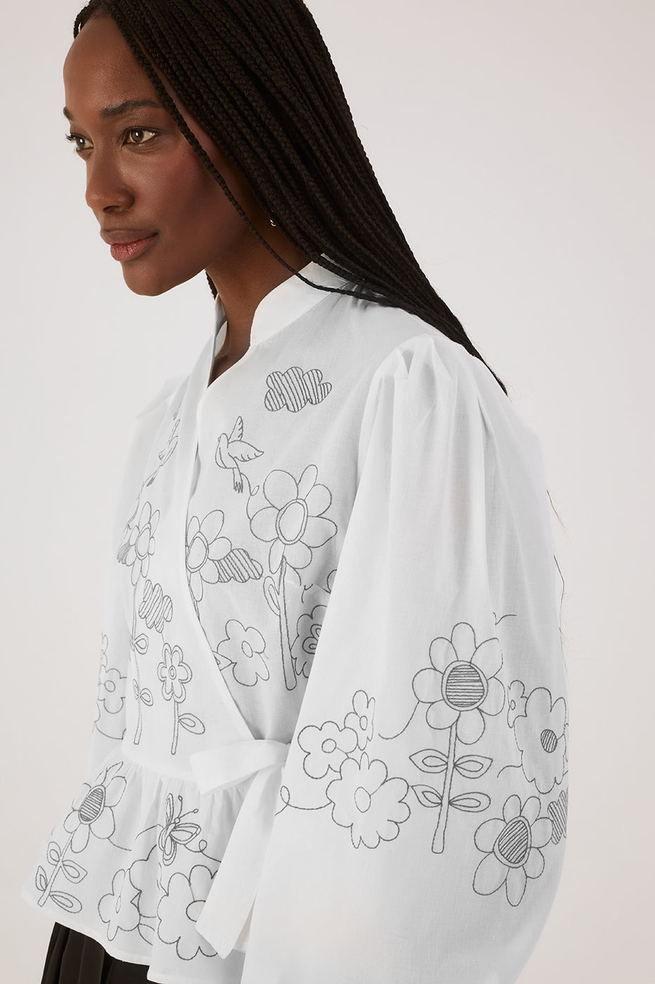 Garden Print Wrap Blouse_4