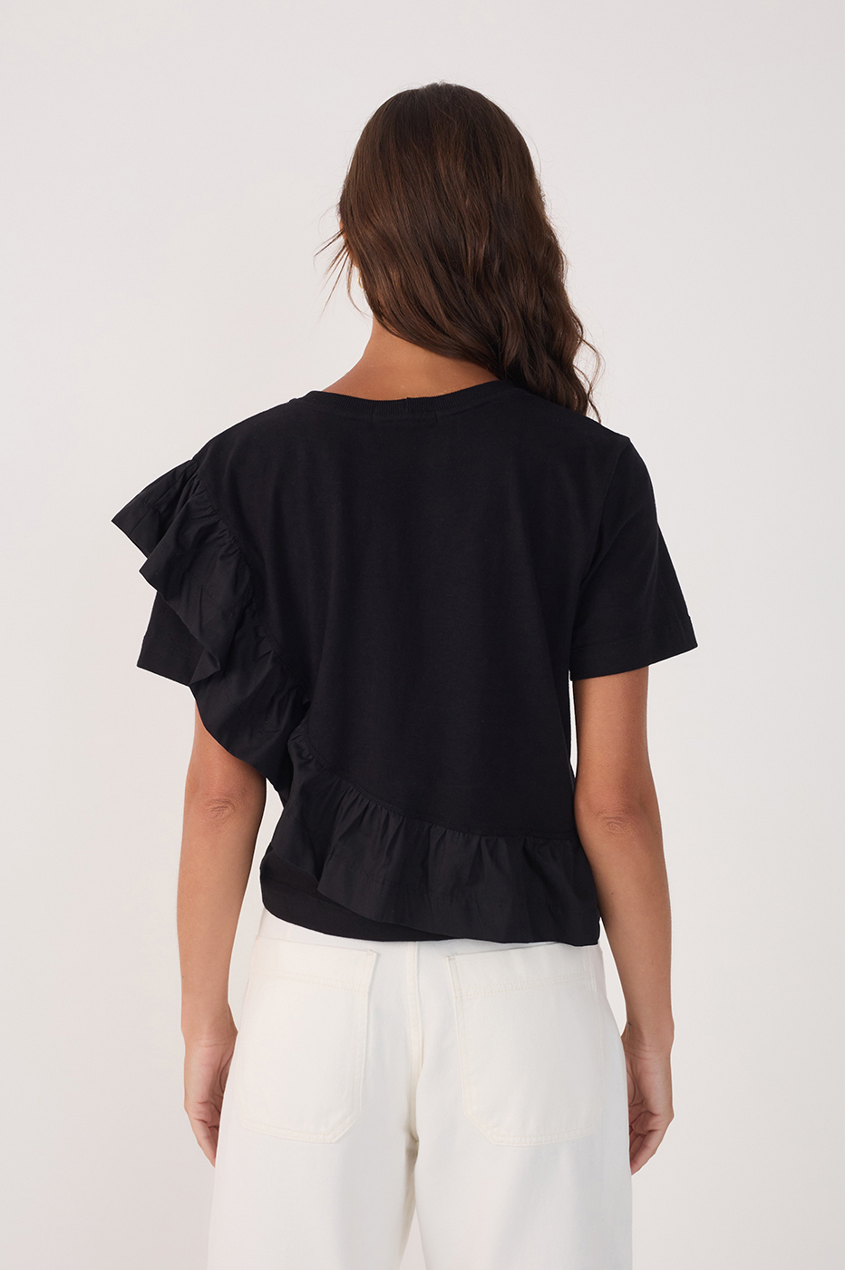 Ruffle Tecido Top