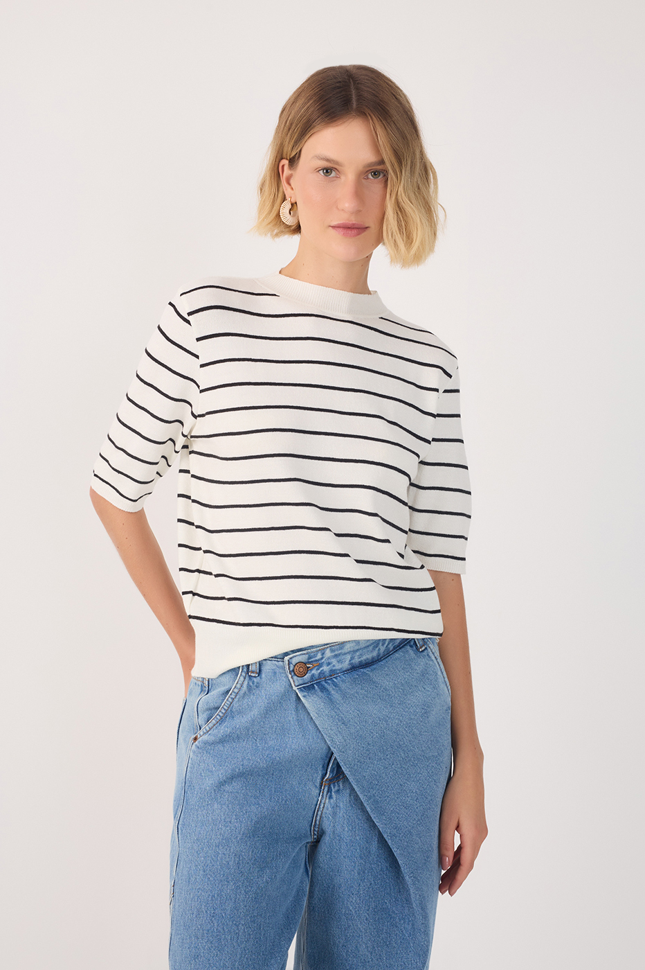 Knit Sleeve Short Top