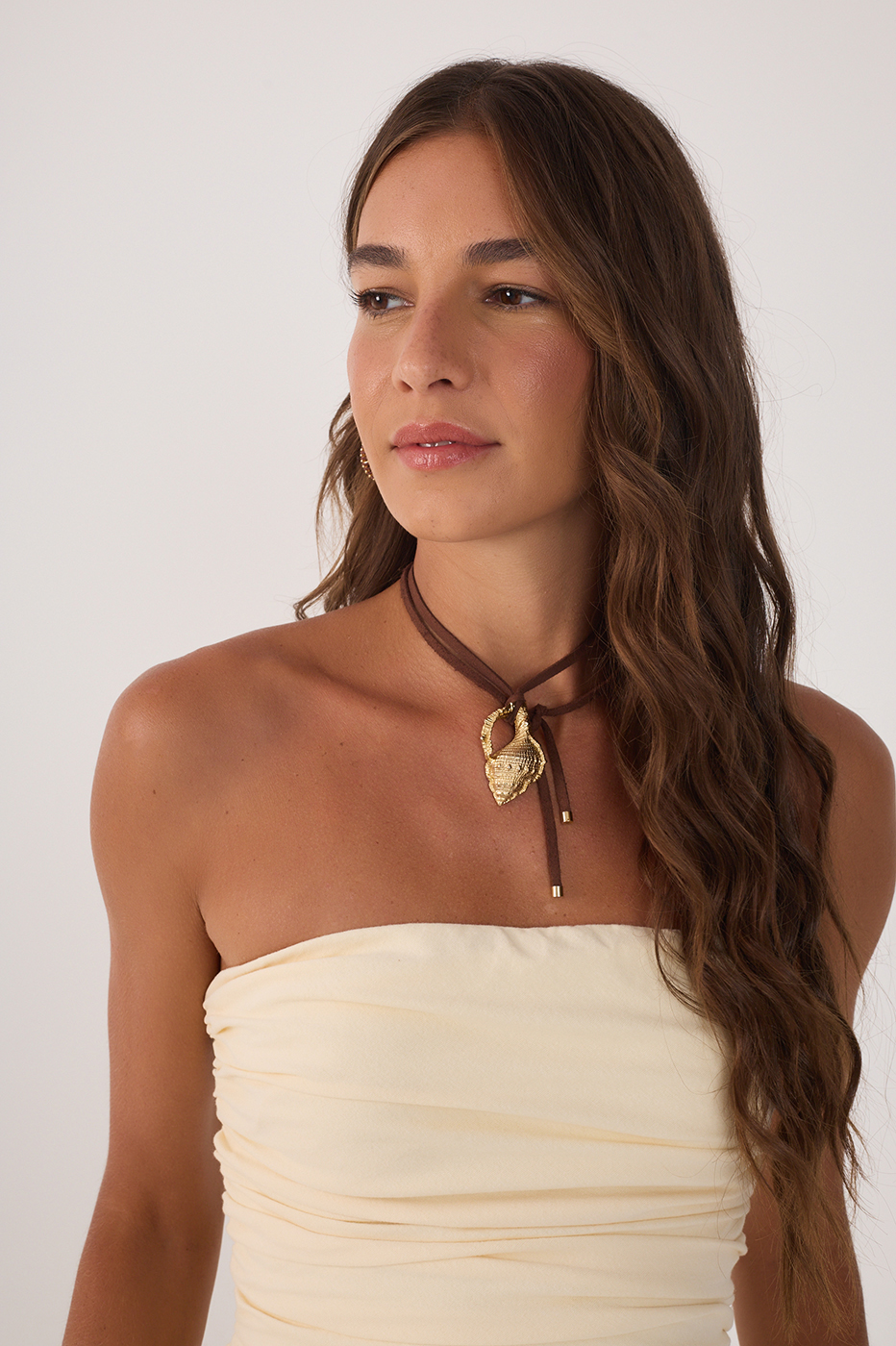 Beige Balloon Hem Blouse_3