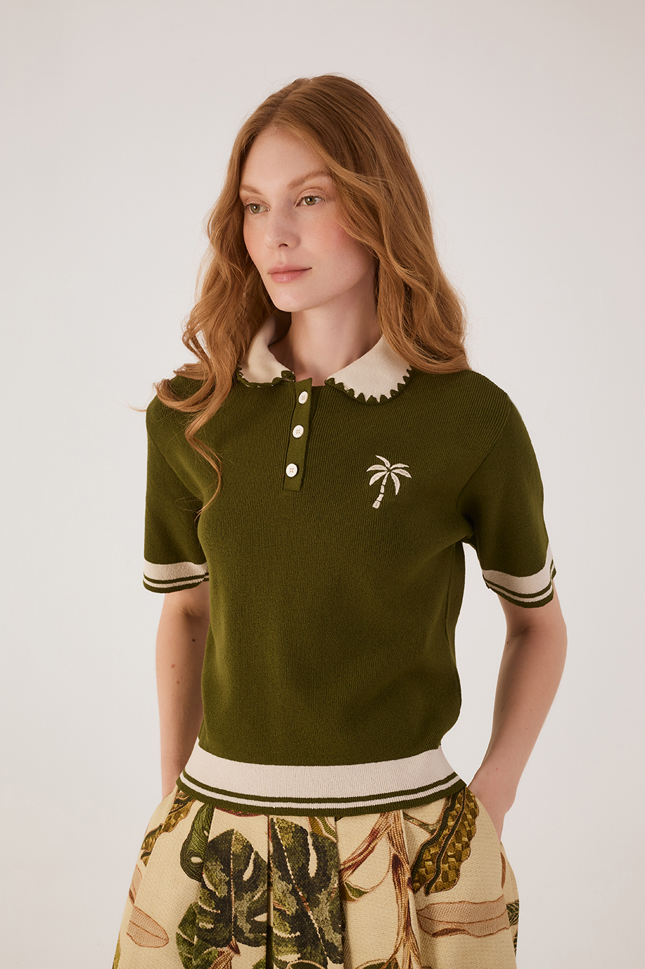 Embroiedred Knit Blouse