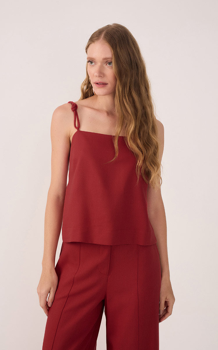 Linen Strap Knot Top_2