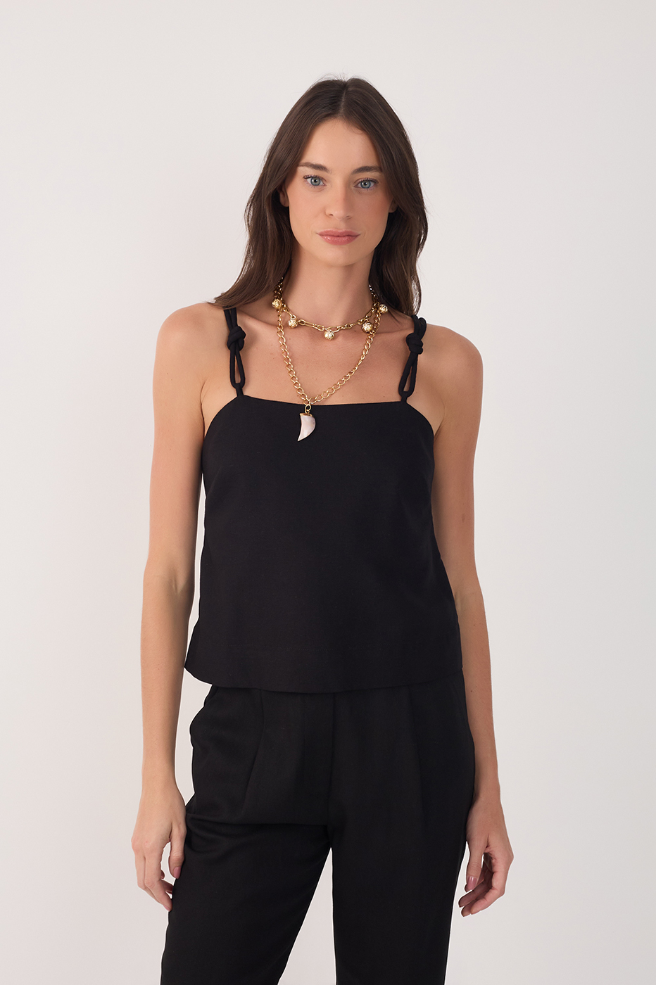 Linen Strap Knot Top_2