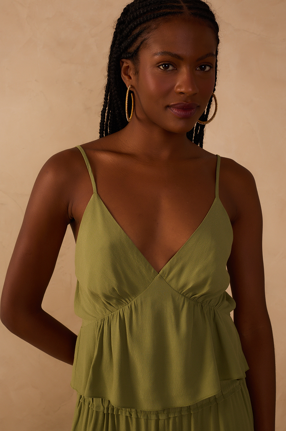 Crepe Cut Out Bust Top_1