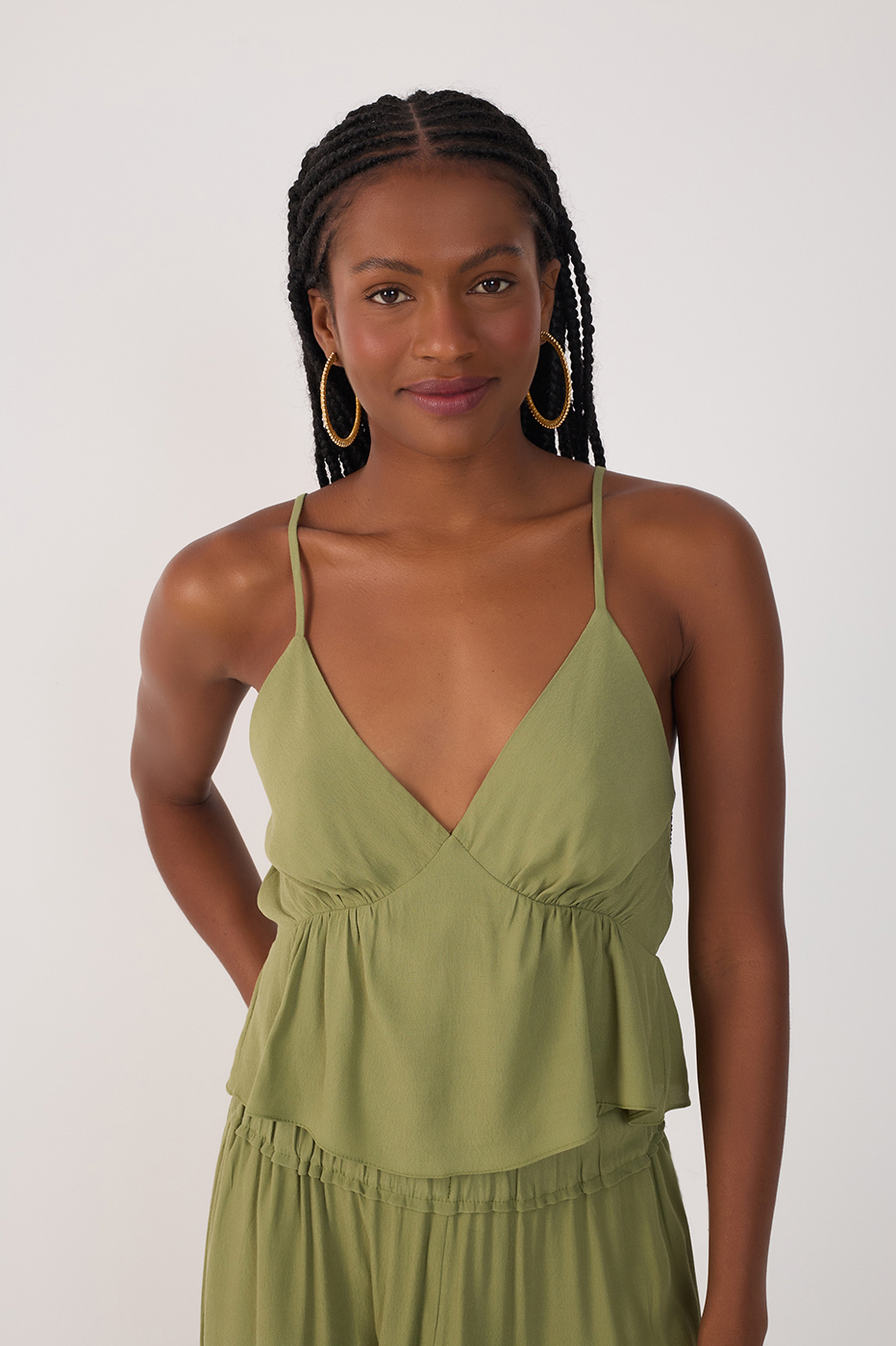 Crepe Cut Out Bust Top