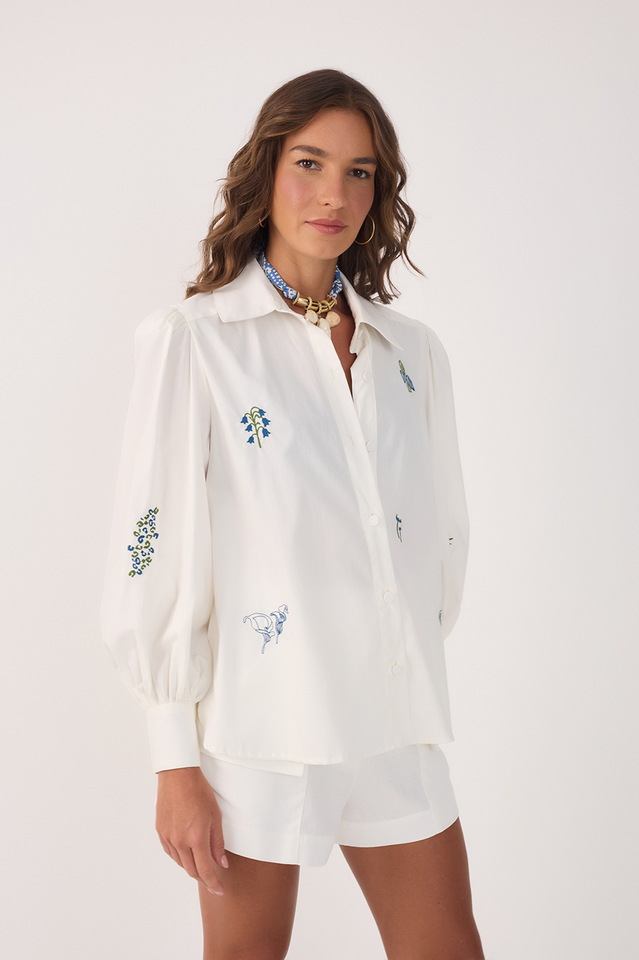 Camisa Cotton Embroidered Begônia_6
