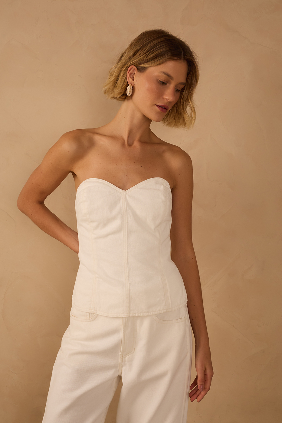 Topstitched Twill Corset